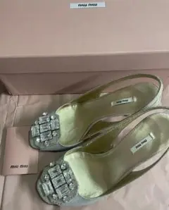 お値引き致しました!MIUMIU パンプス グリッター ビジュー付き