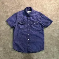 【ヴィンテージ】インポート　パイピング　デニムシャツ　古着used SM39