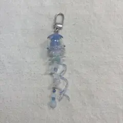 ビーズキーホルダー クラゲ 青 2