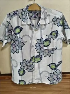 浴衣リメイクメンズアロハシャツ L