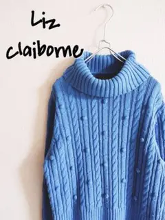 D220590 Liz claiborne デザインニット ライトブルー