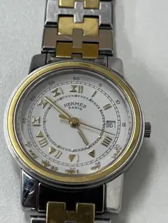 エルメス キャリック CA1.210 ホワイト デイト レディース 時計 美品 エルメス キャリック CA1.210 ホワイト デイト レディース 時計