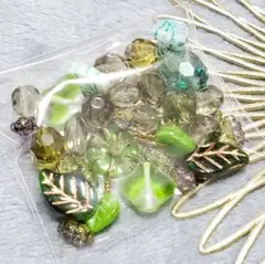 ハンドメイド チェコビーズ チェコガラス グリーン系