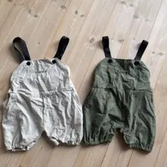サスペンダー付きオーバーオール 90cm 2個セット