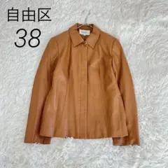 【最終価格】自由区 フェイクレザー ジャケット キャメル 38サイズ