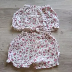 ショートパンツ　2枚セット　お花柄　80