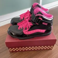 25.0cm【VANS】ハイカット ダンスシューズ 黒ピンク
