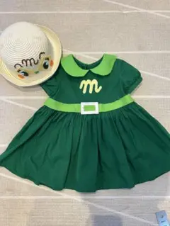 メロンパンナ風　ワンピース　帽子セット