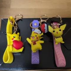 ポケモン ピカチュウ ストラップ 3個セット