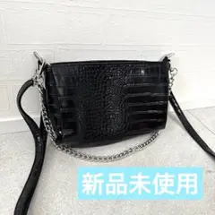 【新品未使用】ブラックショルダーバッグ レディース 黒