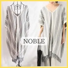 【美品】NOBLE ノーブル MTRリバーポンチョジレ ノーカラー ケープコート Noble - 【美品】NOBLE MTRリバーポンチョの通販 by potato's