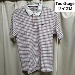 TourStage ツアーステージ　チェック柄 メンズ　ポロシャツ M
