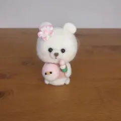 羊毛フェルト クマのぬいぐるみ　ミニペンギン　桜　三色団子