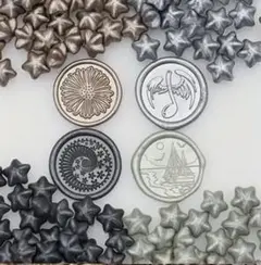 【再入荷】シーリングスタンプ　ワックス　星型《シルバー・ブラック系》４色MIX①