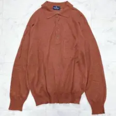 ZEGNA 長袖 ニットポロシャツ ブラウン系 46