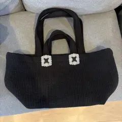 rose aura ワイドサイズ　ビジュー付きヌビバッグ