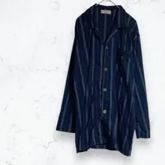 G.P COLLECTION♡柔らかメンズシャツ 紺 L ストライプ 長袖