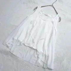 Nory Svet ノースリーブ ブラウス カットソー フリル 白 ホワイト M