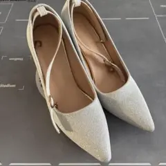 ストラップ付きハイヒール　ウェディングシューズ　23.5cm