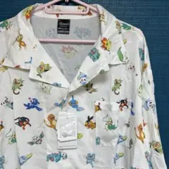 新品　廃盤　旅立ちの3匹　 ポケモン 総柄 アロハシャツ　L シャツ　襟付き