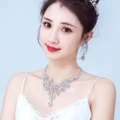☆ピアス/イヤリング・ネックレス♢2点セット ウェディングアクセサリー②