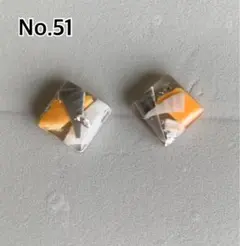 ハンドメイド　ピアス　オレンジグレー