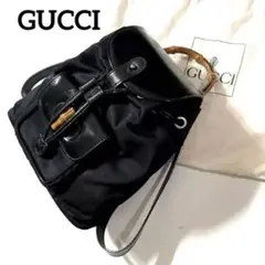 GUCCI グッチ エナメル パテント ナイロン バンブー リュック