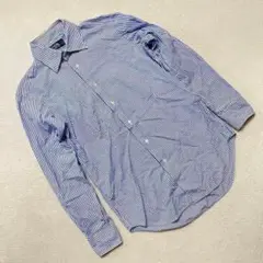 Maker's Shirt 鎌倉 シャツ 長袖 ブルー ストライプ 39-83