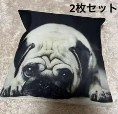 ［新品未開封］クッションカバー　約45×45㎝　パグ　犬　可愛い　お洒落