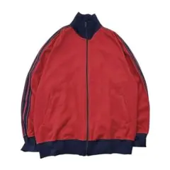 80s vintage トラックジャケット　ジャージ　ラグラン　赤　紺　L