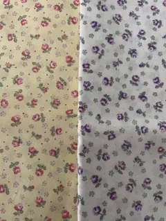◆ルシアン★お花柄2枚set★イエロー&ホワイト地パープル花★現品のみ◆