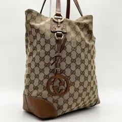 【美品】GUCCI グッチ トートバッグ GGキャンバス インターロッキング