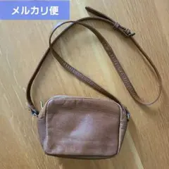 ミニショルダーバッグ　ポシェット　本革　ベージュブラウン　ヴィンテージ　保存袋付