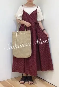 サマンサモスモス　花柄カシュクールキャミワンピース