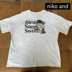 【niko and】ビックTシャツ　グレー　ロゴ　半袖