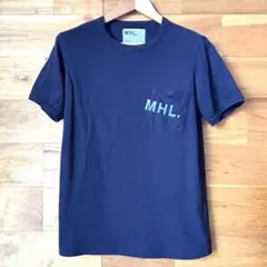 【ＭＨＬ.マーガレットハウエル】Tシャツ 胸ポケット付 無地 ネイビー メンズM