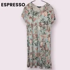ESPRESSO Lサイズ 半袖ひざ丈ワンピース