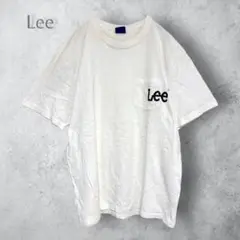 【Lee リー】　ロゴプリント　Tシャツ　半袖カットソー　大きいサイズ　白　綿