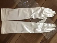 ホワイト サテン ウェディンググローブ