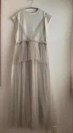 visノースリーブロングワンピース グレー
