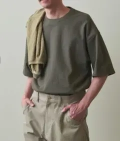 Steven Alan コットン/レーヨン Tシャツ LOOSE オリーブ L