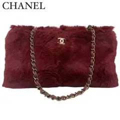 ✨極美品✨ ✨CHANEL✨ ラパン ショルダーバッグ ラビットファー レッド