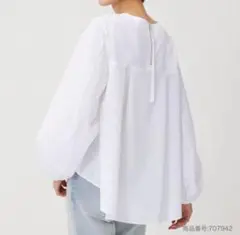 PLST タイプライターバルーンスリーブブラウス M