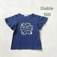 ◆375 ディアブル【160cm】Tシャツ コットン プリント べべ フリル袖