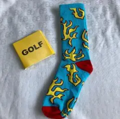 golf wang ゴルフワン ソックス（ユニセックス）ブルー 炎 ストリート
