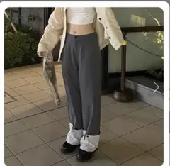 UENUI ロールアップワイドカジュアルパンツ