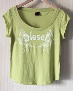 DIESEL フレンチスリーブ Ｔシャツ ライム カットソー