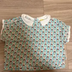 モイモルンTシャツ　葉模様 襟付きシャツ 90/52サイズ