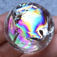 【虹特大！幸運水晶！早い者勝ち】天然石　アイリスクォーツ　水晶　丸玉　御守り