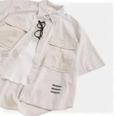 SALE 新品　コットンストライプシャツ／ベージュ　BLANC basque